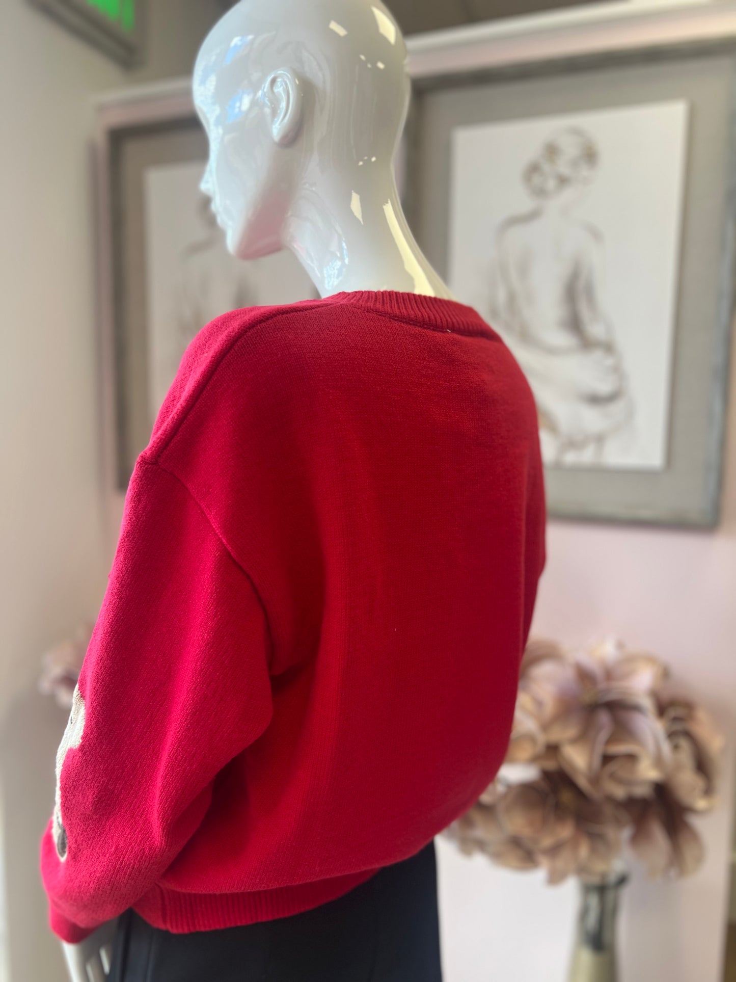 Red Teddy Bear Cardigan