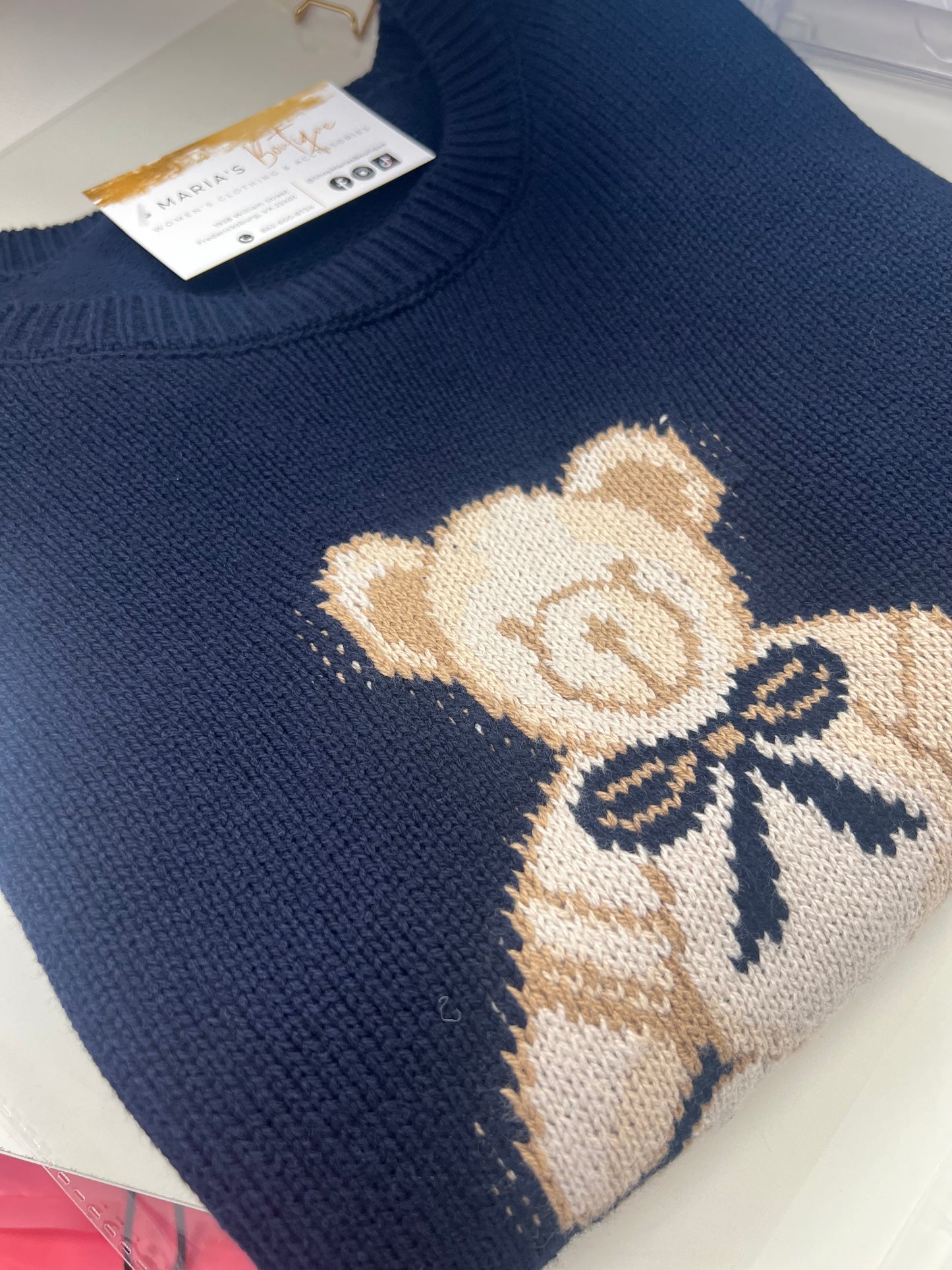 Navy- Teddy Bear Sweater 🧸