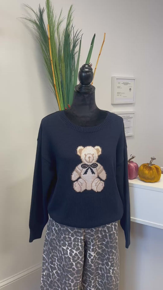 Navy- Teddy Bear Sweater 🧸